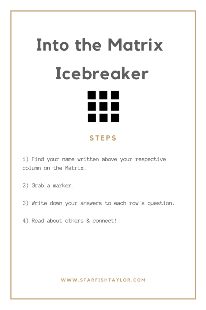 Recipe for Into the Matrix icebreaker