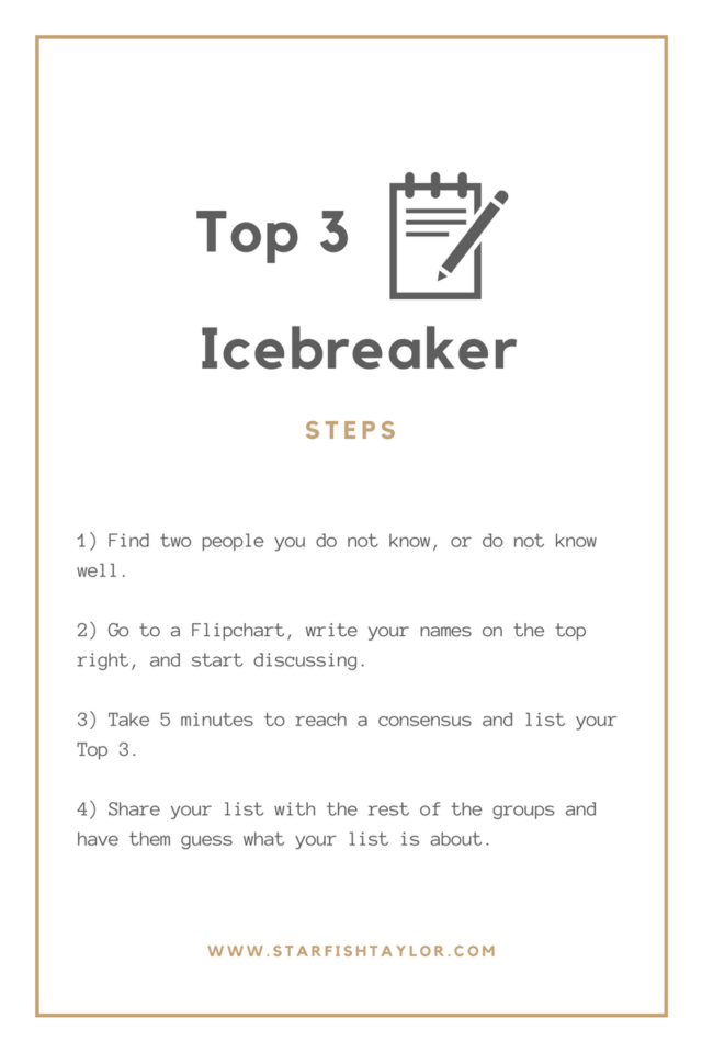 Time Prioritization Game Activity and Team-Building Ice-Breaker